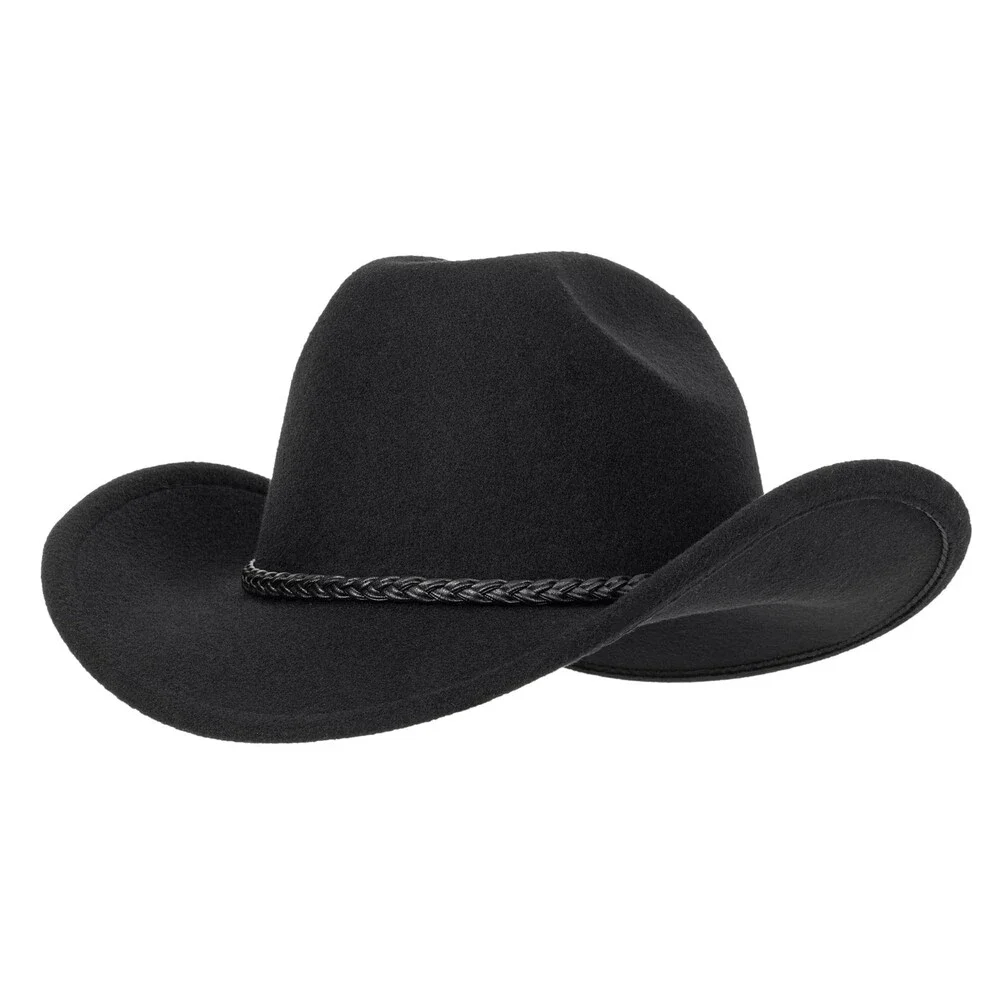 Western Cowboy Hat for Men Women Classic Roll Up Fedora Hat (Size:S-M)